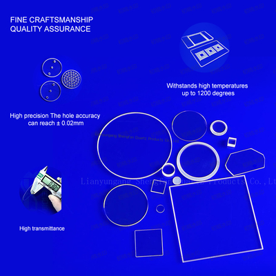 품질  Customized Square Fused Silica Quartz Glass Plate Clear Quartz Glass Substrate For High Temperature 공장