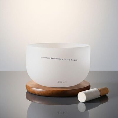 품질  6-12 inch 432Hz White Frosted Crystal Singing Bowl for Sound Healing and Meditation 공장