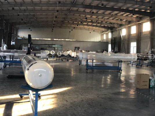 고 순수성 SiO2 99.99% 쿼츠 유리 튜브 고열점 1180°C, 고열점 1100°C