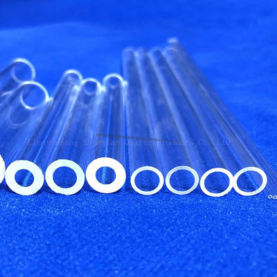 고순도 SiO2 99.99% 쿼츠 유리 튜브, 1180°C 고열점과 1100°C 팽창점