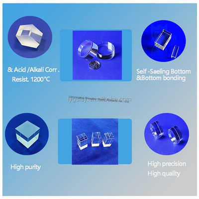 광학 쿼츠 프리즘 맞춤 절단 퀘어 맑은 쿼츠 판의 용접 처리 서비스