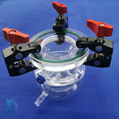 맞춤형 내식성 고투명 이중층 석영 반응기 (과학 실험실 유리 제품용)