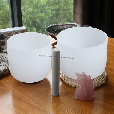6-12inch Chakra Singing Bowl Set Sound Healing Healthy Free Mallets And O Rings Frosted Crystal Singing Bowls