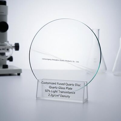 맞춤형 융합 쿼츠판 92% 광전달력 2.2g/cm3 밀도 및 1150°C 작업 온도