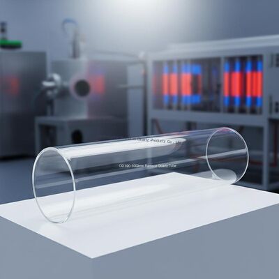 1250°C 작업 온도용 용광로용 맞춤형 OD 100-1000mm 고순도 SiO2>99.99% 석영 유리관