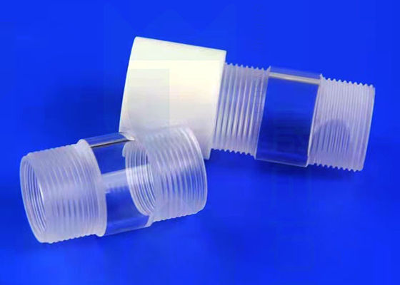Ptfe 나사 뚜껑 암나사 실을 가진 불에 의하여 닦는 난방 공간 2.2g/Cm3 석영 관