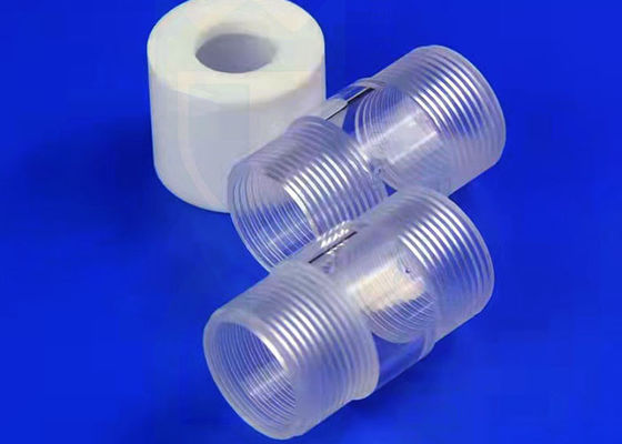 Ptfe 나사 뚜껑 암나사 실을 가진 불에 의하여 닦는 난방 공간 2.2g/Cm3 석영 관